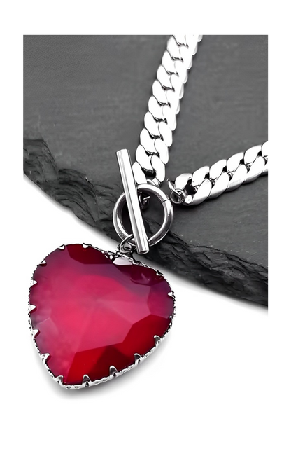 LoveChains™ - Heart Glass Pendant Choker