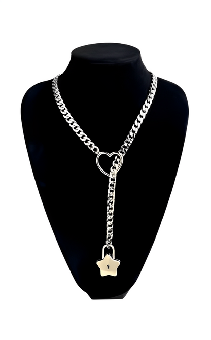 LoveChains™ -  Heart-Star Lock & Key Slip Chain