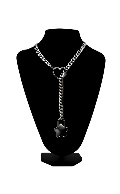 LoveChains™ -  Heart-Star Lock & Key Slip Chain