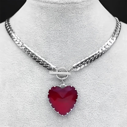 LoveChains™ - Heart Glass Pendant Choker