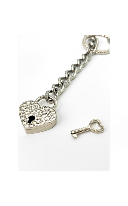 LoveChains™ - Crystal Lock & Key Slip Chain